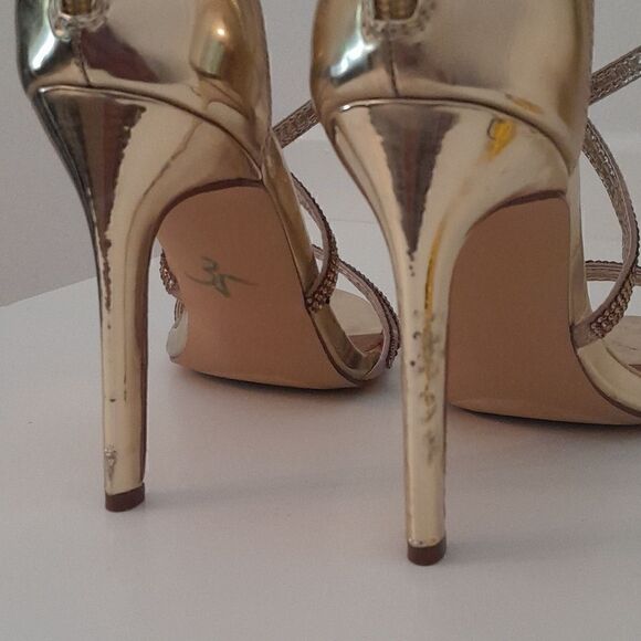 Steve Madden gold strappy sandals heels size 10 - Picture 5 of 6